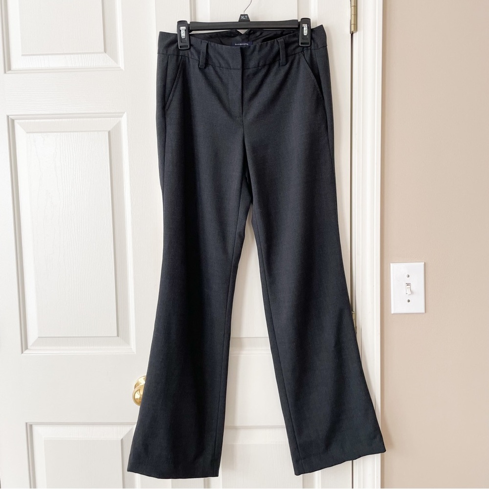 Lands’ End Charcoal Gray Wool Blend Mid Rise Flat Front Women’s Dress Pants